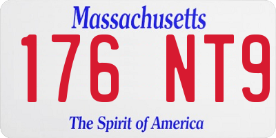 MA license plate 176NT9