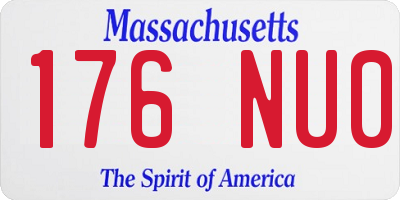 MA license plate 176NU0