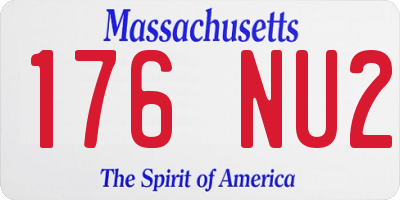MA license plate 176NU2