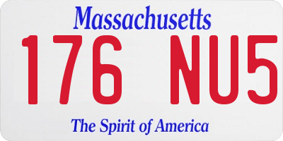 MA license plate 176NU5