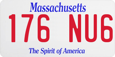 MA license plate 176NU6
