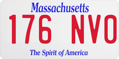 MA license plate 176NV0