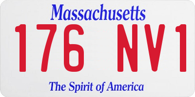 MA license plate 176NV1