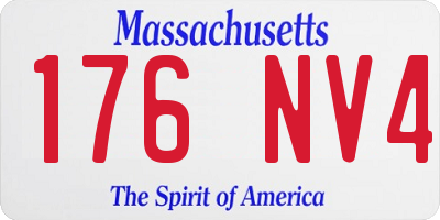 MA license plate 176NV4