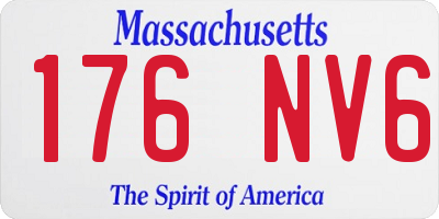 MA license plate 176NV6