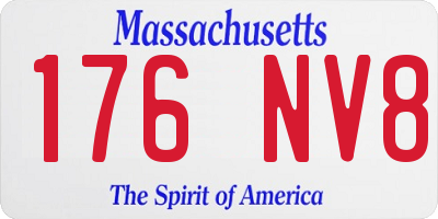 MA license plate 176NV8