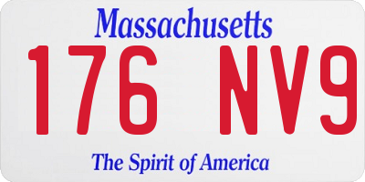 MA license plate 176NV9