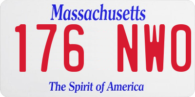 MA license plate 176NW0