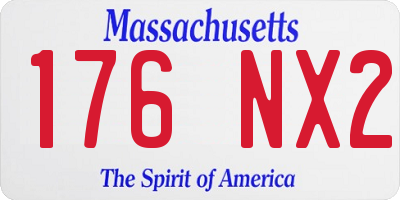 MA license plate 176NX2