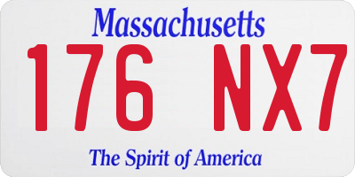 MA license plate 176NX7