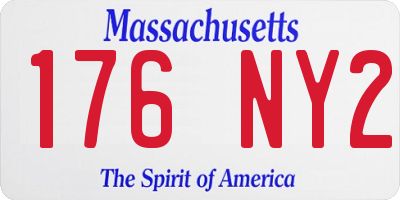 MA license plate 176NY2