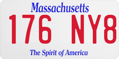 MA license plate 176NY8