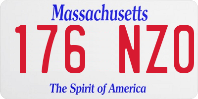 MA license plate 176NZ0
