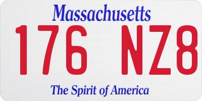 MA license plate 176NZ8
