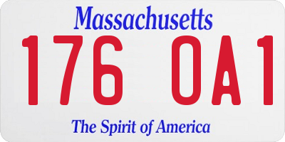 MA license plate 176OA1