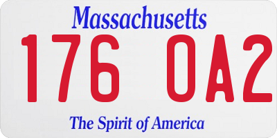 MA license plate 176OA2