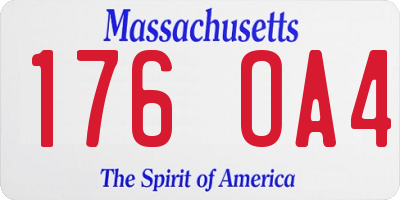 MA license plate 176OA4