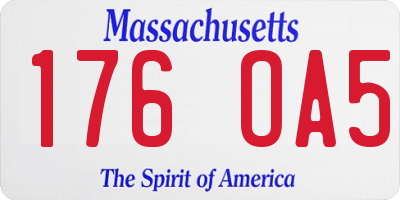 MA license plate 176OA5