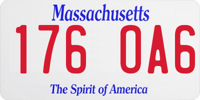 MA license plate 176OA6