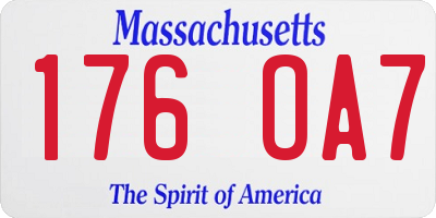 MA license plate 176OA7