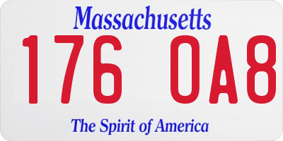 MA license plate 176OA8