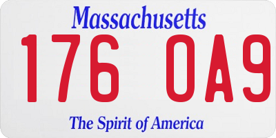 MA license plate 176OA9