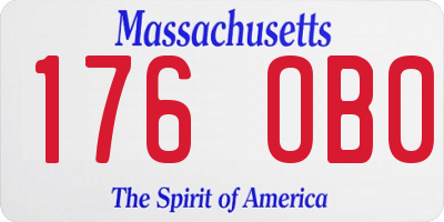 MA license plate 176OB0