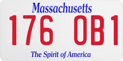 MA license plate 176OB1