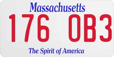 MA license plate 176OB3