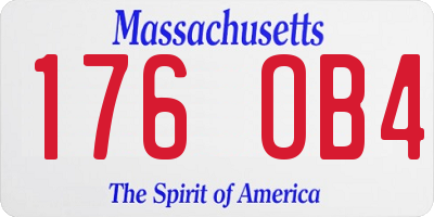 MA license plate 176OB4