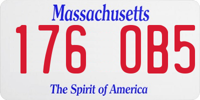 MA license plate 176OB5