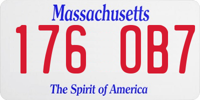 MA license plate 176OB7