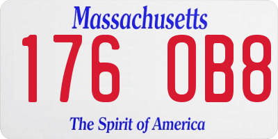 MA license plate 176OB8