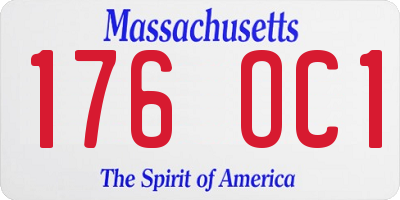 MA license plate 176OC1