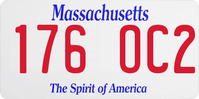 MA license plate 176OC2