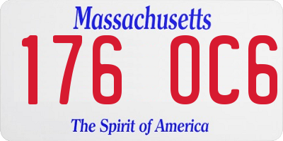 MA license plate 176OC6