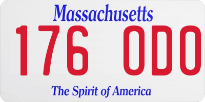 MA license plate 176OD0