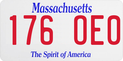 MA license plate 176OE0