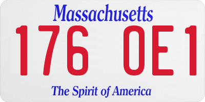 MA license plate 176OE1