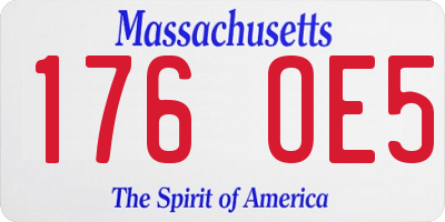 MA license plate 176OE5