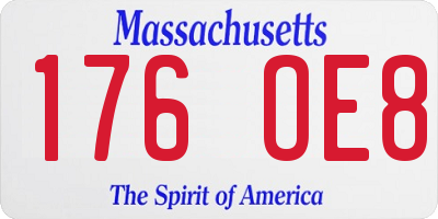 MA license plate 176OE8