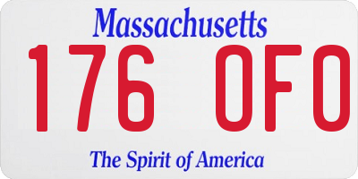 MA license plate 176OF0