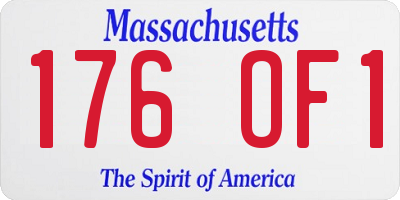 MA license plate 176OF1