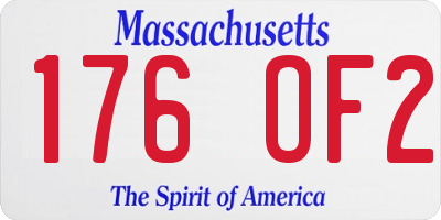MA license plate 176OF2