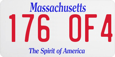 MA license plate 176OF4