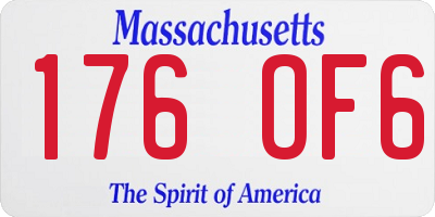 MA license plate 176OF6