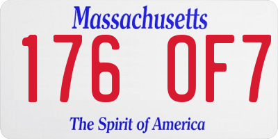 MA license plate 176OF7
