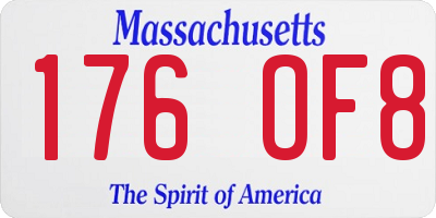 MA license plate 176OF8
