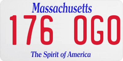 MA license plate 176OG0