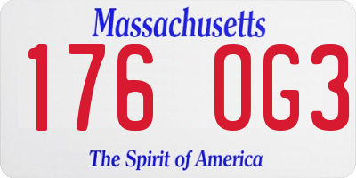 MA license plate 176OG3